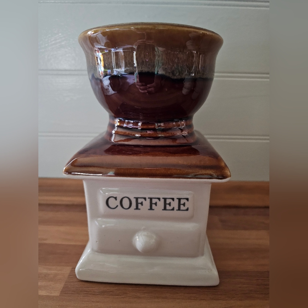 Vintage Coffee/grinder Style Ceramic Utensle Holder